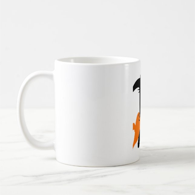 Halloween cat scared  coffee mug (Left)