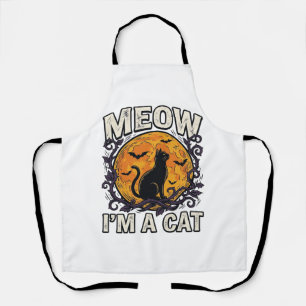 Halloween Cat Shirt Meow I'm A Cat Vintage Apron