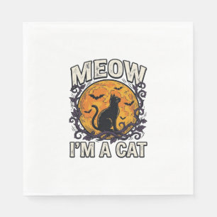Halloween Cat Shirt Meow I'm A Cat Vintage Napkin