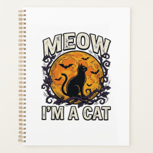 Halloween Cat Shirt Meow I'm A Cat Vintage Planner