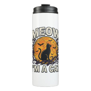 Halloween Cat Shirt Meow I'm A Cat Vintage Thermal Tumbler