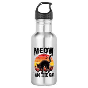 Halloween Cat Shirt Meow Vintage Black Cat Design_ 532 Ml Water Bottle