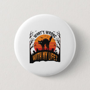 Halloween Cat Shirt Vintage Spooky Life Humor_1 6 Cm Round Badge