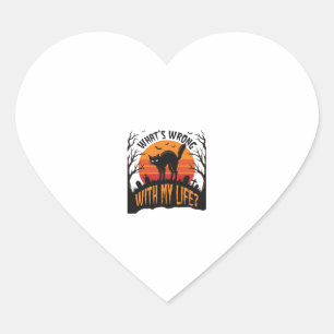 Halloween Cat Shirt Vintage Spooky Life Humor_1 Heart Sticker