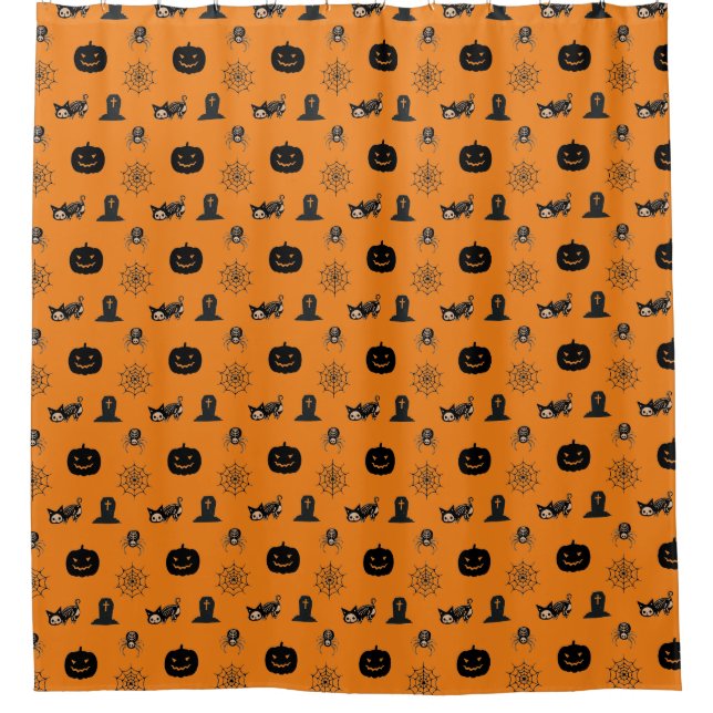 Halloween Cat Shower Curtain  (Front)