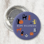 Halloween Cat Spooky 3 Cm Round Badge<br><div class="desc">Cute and spooky cats,  pumpkin lanterns and ghosts. Fun for a  Halloween party,  or change the text to personalise.  Original art by Nic Squirrell.</div>