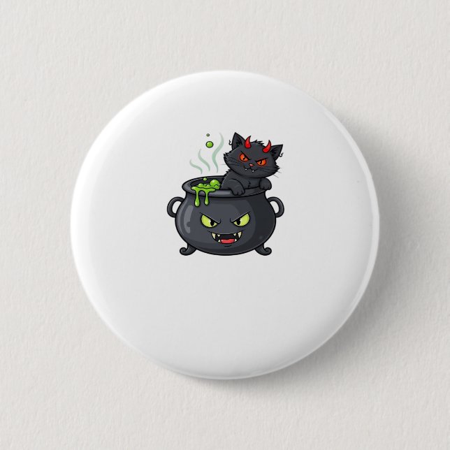 Halloween Cat  Spooky and Stylish Feline-Inspired  6 Cm Round Badge (Front)