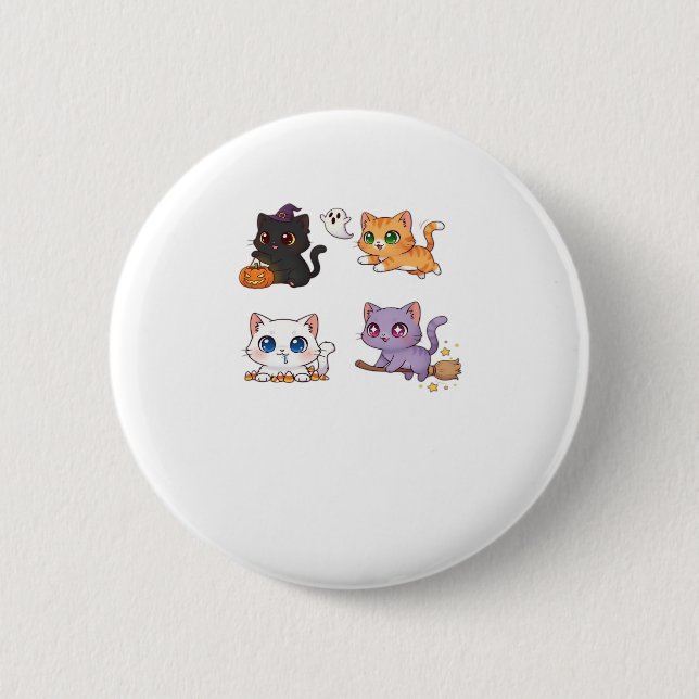 Halloween Cat  Spooky and Stylish Feline-Inspired  6 Cm Round Badge (Front)