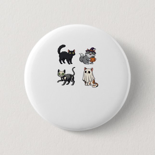 Halloween Cat  Spooky and Stylish Feline-Inspired  6 Cm Round Badge (Front)