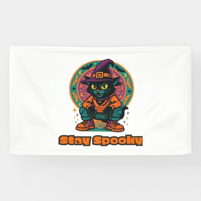 Halloween Cat  Spooky and Stylish Feline-Inspired  Banner (Horizontal)