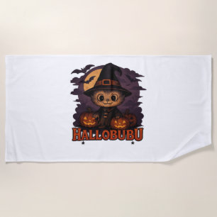 Halloween Cat Spooky and Stylish Feline-Inspired Beach Towel