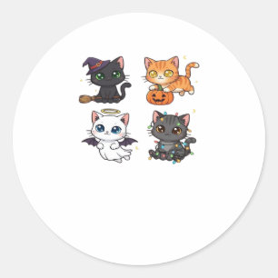 Halloween Cat Spooky and Stylish Feline-Inspired Classic Round Sticker