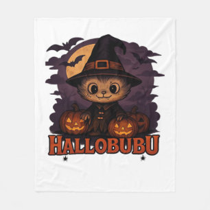 Halloween Cat Spooky and Stylish Feline-Inspired Fleece Blanket