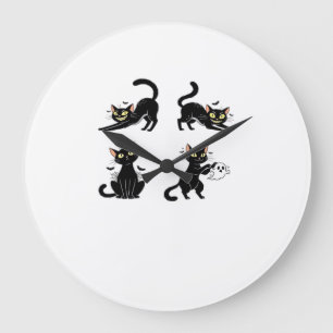 Halloween Cat Spooky and Stylish Feline-Inspired Large Clock
