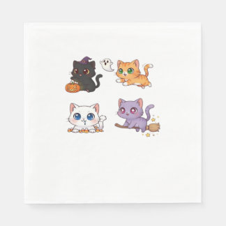 Halloween Cat Spooky and Stylish Feline-Inspired Napkin