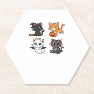 Halloween Cat  Spooky and Stylish Feline-Inspired  Paper Coaster