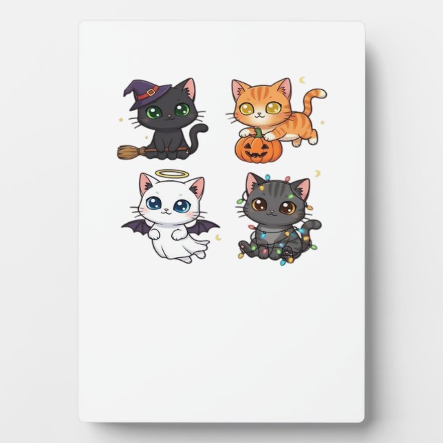Halloween Cat  Spooky and Stylish Feline-Inspired  Plaque (Front)