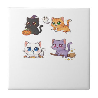Halloween Cat Spooky and Stylish Feline-Inspired Tile