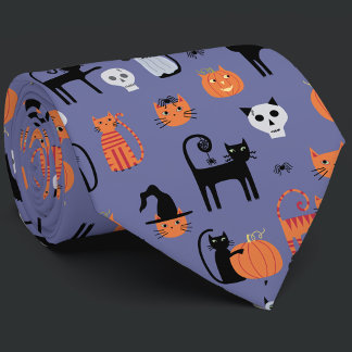 Halloween Cat Spooky Tie