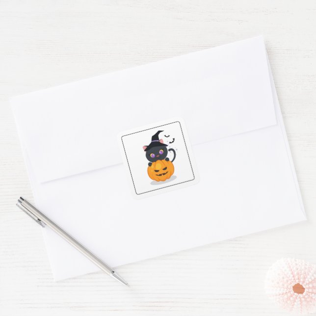 Halloween Cat Stickers (Envelope)