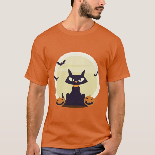Halloween Cat T-Shirt (Front)