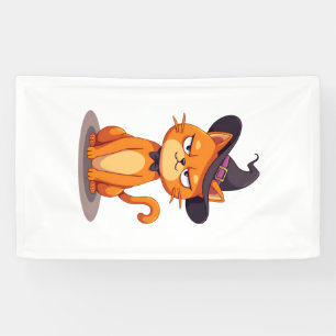 Halloween Cat T-Shirt Kitten Jack O Lantern Kitty Banner