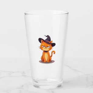 Halloween Cat T-Shirt Kitten Jack O Lantern Kitty  Glass
