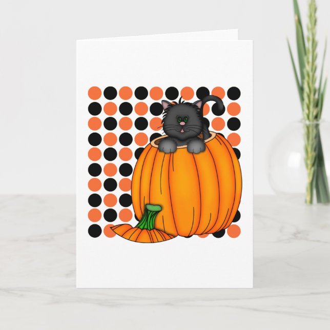 Halloween Cat T-shirts and Gifts Card (Front)