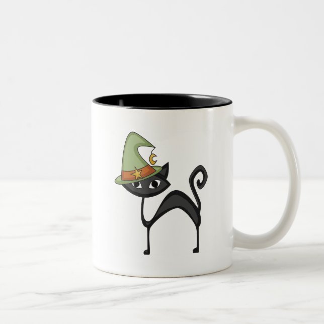 Halloween Cat T-shirts and Gifts Two-Tone Coffee Mug (Right)