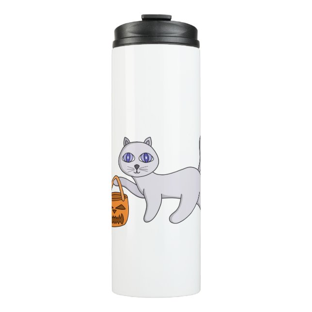 Halloween Cat Thermal Tumbler (Front)