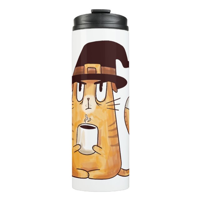 Halloween cat                              thermal tumbler (Front)
