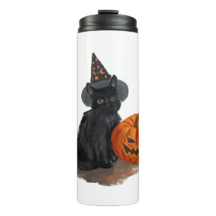 halloween cat                thermal tumbler