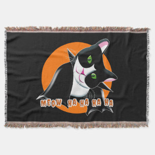 Halloween Cat Throw Blanket