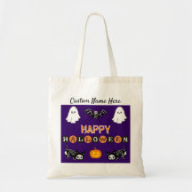 Halloween Cat Tote Bag - Personalise