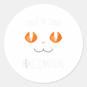 Halloween Cat Trick or Treat Gift Apparel Ha Classic Round Sticker
