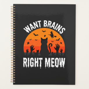 Halloween Cat Want Brains Right Meow Design Planner