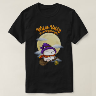 Halloween Cat Witch Kitty T-Shirt