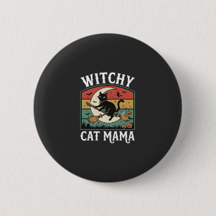 Halloween Cat Witch Mama 6 Cm Round Badge