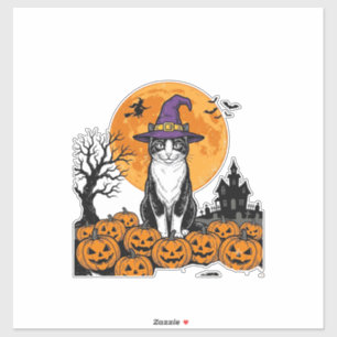 Halloween Cat Witch Pumpkin Vintage Spooky_1