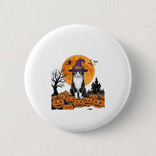 Halloween Cat Witch Pumpkin Vintage Spooky_1 6 Cm Round Badge