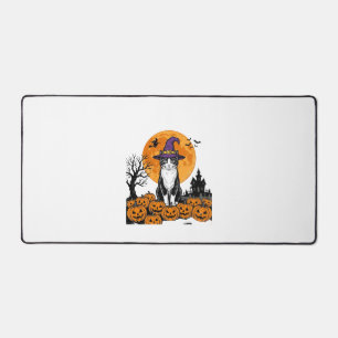 Halloween Cat Witch Pumpkin Vintage Spooky_1 Desk Mat