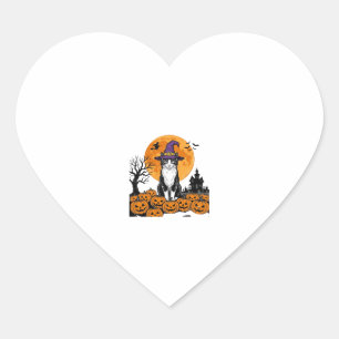 Halloween Cat Witch Pumpkin Vintage Spooky_1 Heart Sticker