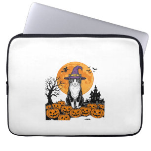 Halloween Cat Witch Pumpkin Vintage Spooky_1 Laptop Sleeve