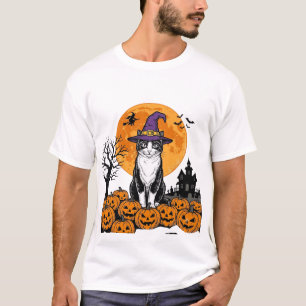 Halloween Cat Witch Pumpkin Vintage Spooky_1 T-Shirt