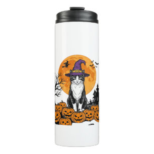 Halloween Cat Witch Pumpkin Vintage Spooky_1 Thermal Tumbler
