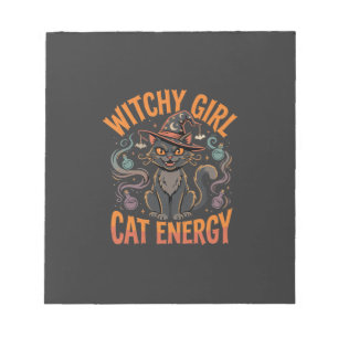 Halloween Cat Witch Vibes Notepad