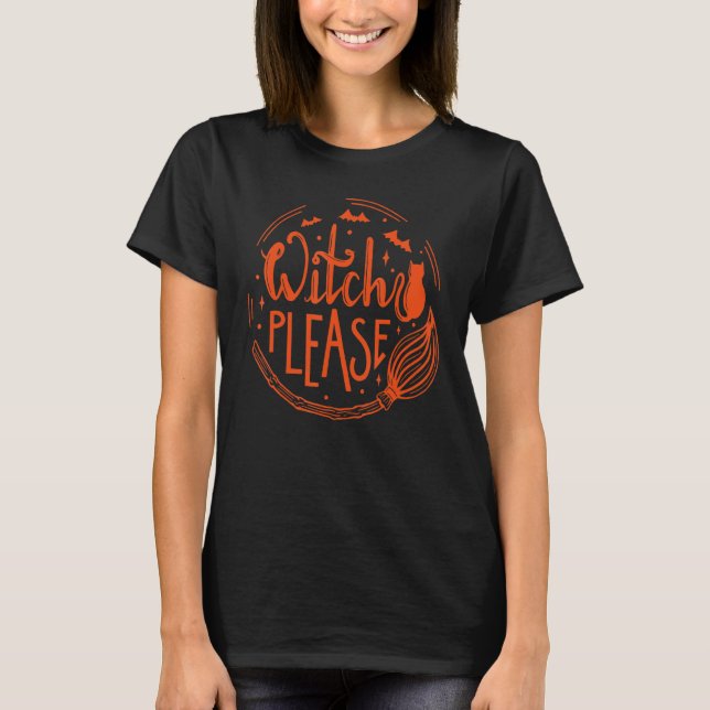 Halloween  Cat Witches Custome T-Shirt (Front)