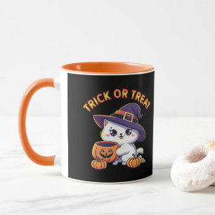 Halloween cat with Jack O' Lantern Pumpkin Mug