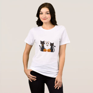 Halloween Cat Women’s T-Shirt – Spooky Cute Design Tri-Blend Shirt