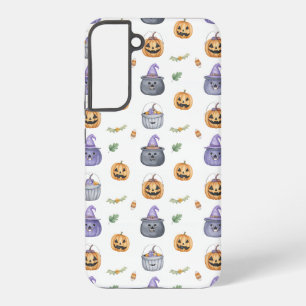 Halloween Cats and Pumpkins Pattern Samsung Galaxy Case